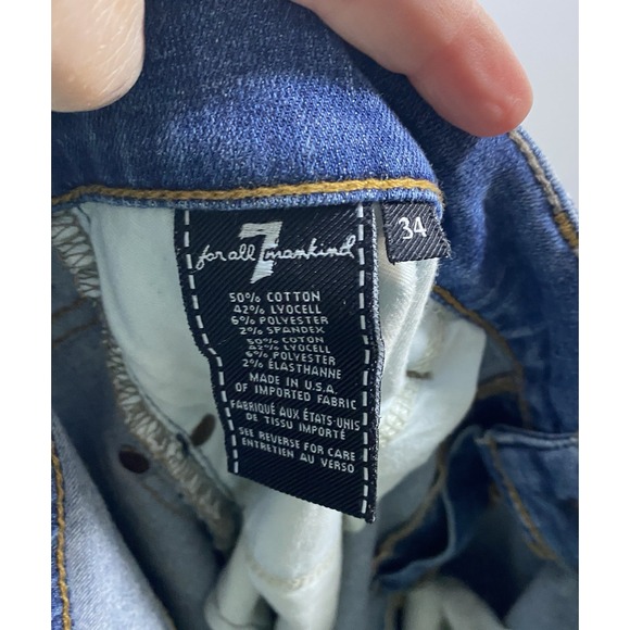 7 For All Mankind The Straight Men's Size 34 Denim Jeans 36x33 Luxe Performance - Picture 5 of 8